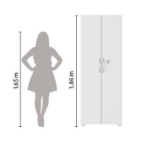 Armário Multiuso Com Chave 2 Portas Chicago Notável Branco Branco - 3