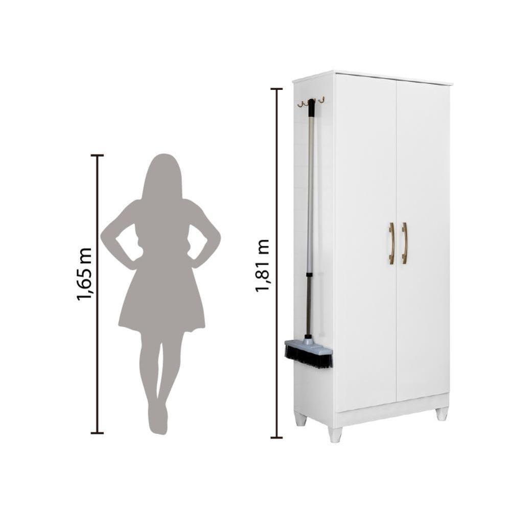 Armário Multiuso 2 Portas 4 Prateleiras Jade Moval Branco - 6