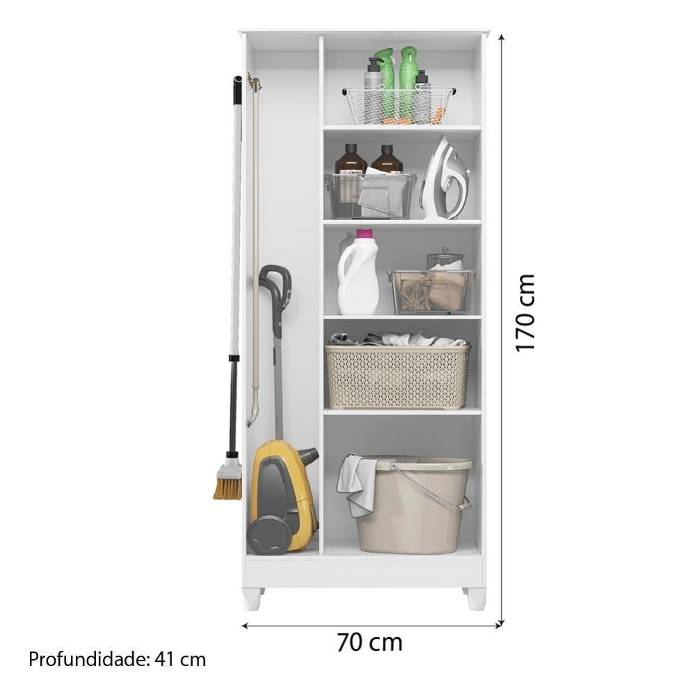 Armário Multiuso 2 Portas 4 Prateleiras Jade Moval Branco - 9