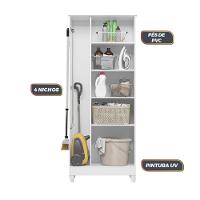 Armário Multiuso 2 Portas 4 Prateleiras Jade Moval Branco - 2