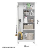 Armário Multiuso 2 Portas 4 Prateleiras Jade Moval Branco - 9
