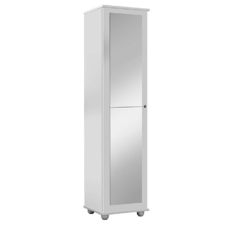 Armário E Sapateira Multiuso Marrie Com Espelho 1 Porta Branco J&a Móveis Branco - 1