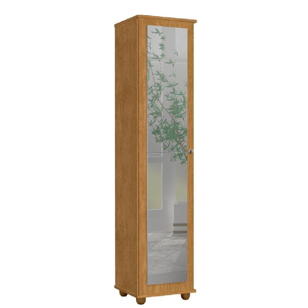 Armário E Sapateira Multiuso Marrie Com Espelho 1 Porta Nature J&A Nature - 1