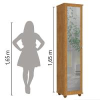 Armário E Sapateira Multiuso Marrie Com Espelho 1 Porta Nature J&A Nature - 2