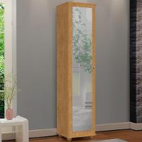 Armário E Sapateira Multiuso Marrie Com Espelho 1 Porta Nature J&A Nature - 6