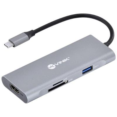 Hub Usb Tipo C - Type C 7 Em 1 Com 3 Usb 3.0 + Leitor De Cartao Sd-tf + Hdmi + Tipo C Power Delivery