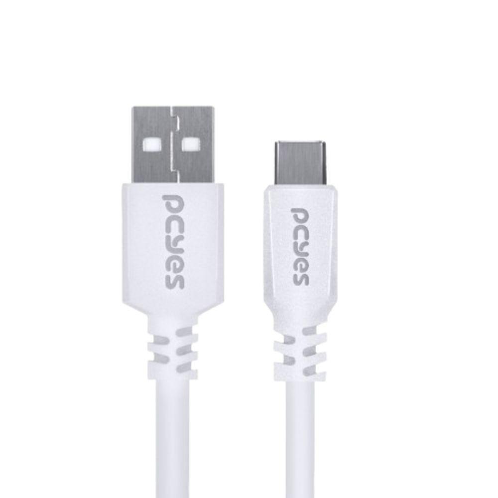 Cabo Para Celular Smartphone Usb A 2.0 Para Usb Tipo C 50 Cm Branco - Puacb-05 - 1