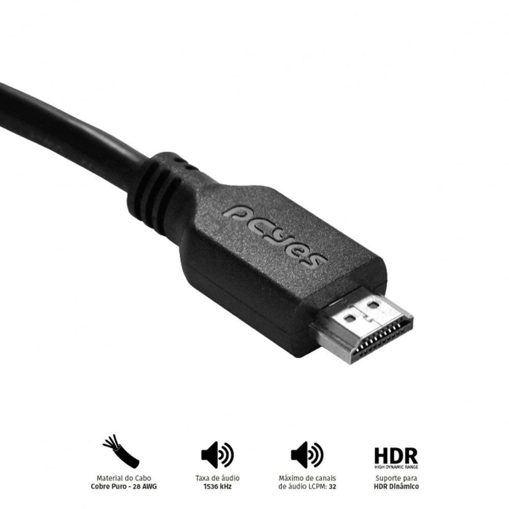 Cabo Hdmi Ultra 2.1 28awg Puro Cobre 8k 1 Metro - Phm21-1 - 3