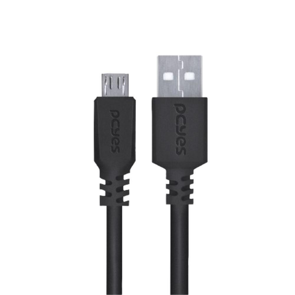 Cabo Para Celular Smartphone Micro Usb Para Usb A 2.0 1 Metro Preto - Pmuap-1 - 1