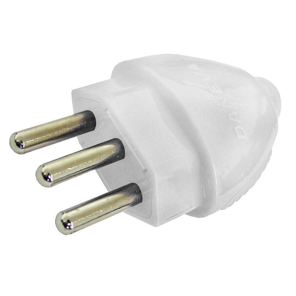 Plugue Desmontavel Daneva 2p + T 20a - 250v Macho Branco 1616 - 1