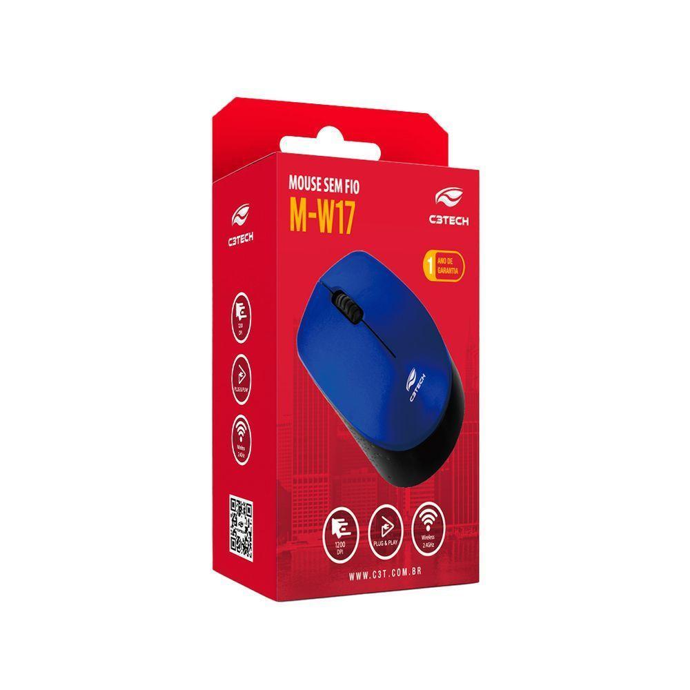 Mouse Sem Fio C3tech Azul C3plus - M-w17bl - 3