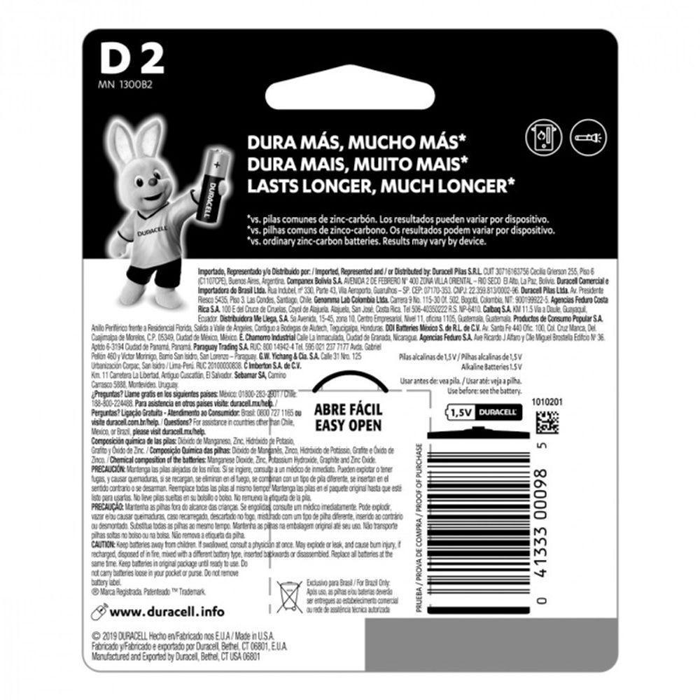 Pilha Alcalina D Com 2 Unidades - 2