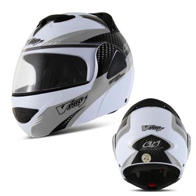 Capacete Escamotiavel Moto Carbon Vpro Jet 2 Branco Tam 62
