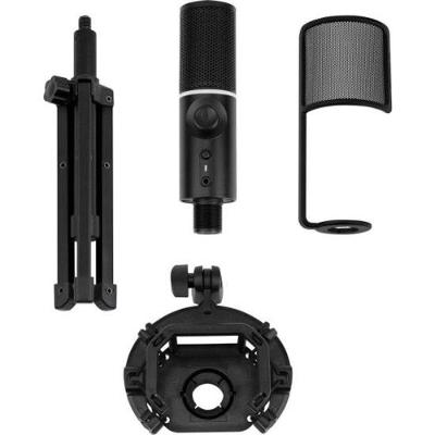 Microfone Gamer Rgb Mic Tripod C- Tripé Ajustável Preto Streamplify