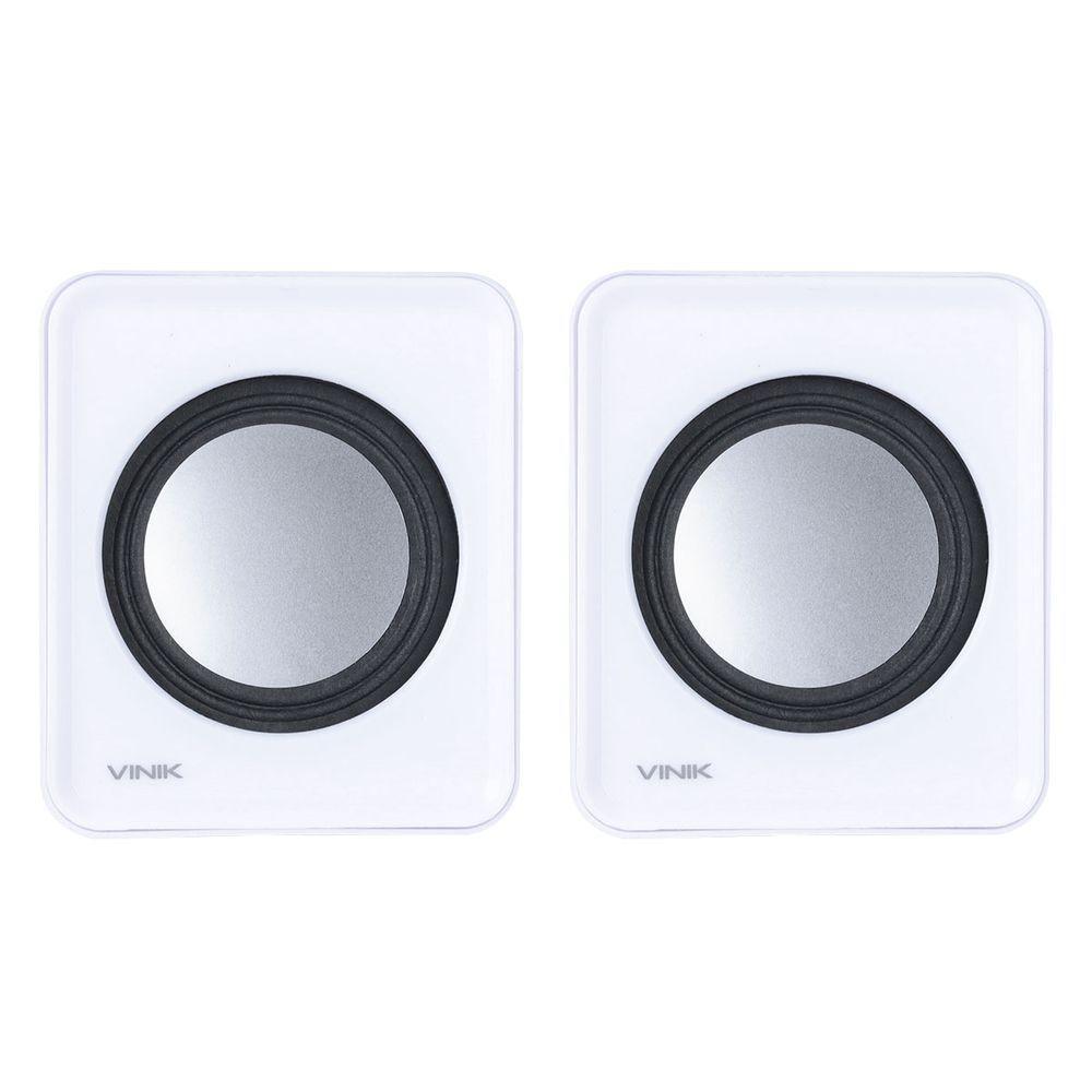 Caixa De Som 2.0 Usb 5v 2x 1w Com Controlador De Volume Branca - Vs-01b - 2