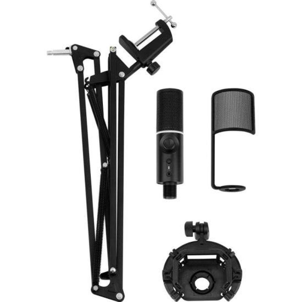 Microfone Gamer Rgb Mic Arm C- Braço Flexível Preto Streamplify - 1