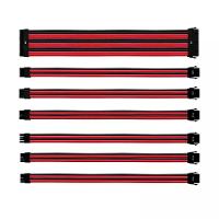 Kit De Cabo Extensor Sleeved Para Fonte Cooler Master Vermelho-preto Rdbk Gl Pvc 30 Cm 7 Cabos - Cma - 1