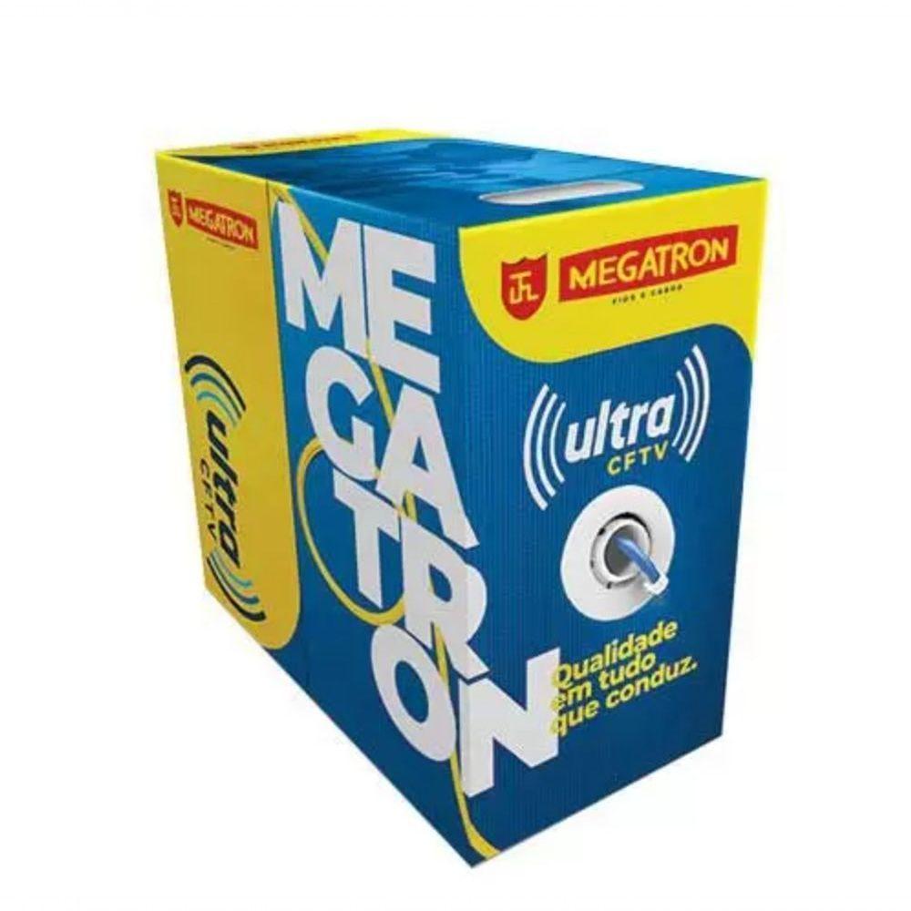Cabo De Rede Cftv Alarme 24awg Ultra Alarm Megatron 4 Pares Preto - 2790 - Caixa Com 300 Metros - 1
