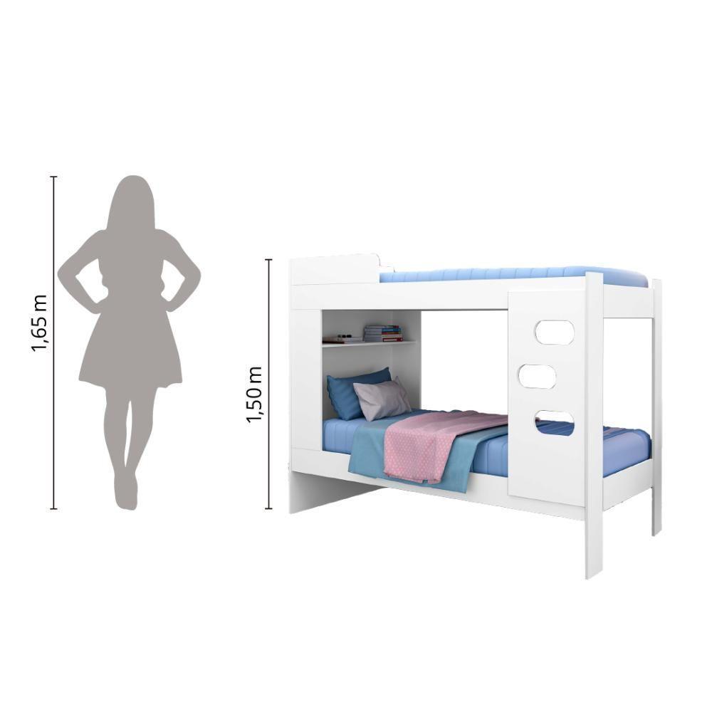 Beliche Floripa Para Colchão 0,88m Com Nicho Organizador J&a Branco Branco - 2