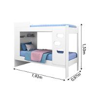 Beliche Floripa Para Colchão 0,88m Com Nicho Organizador J&a Branco Branco