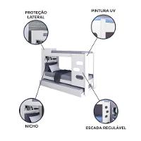 Beliche Floripa Com Cama Auxiliar Para Colchão 0,88m J&a Branco Branco - 6
