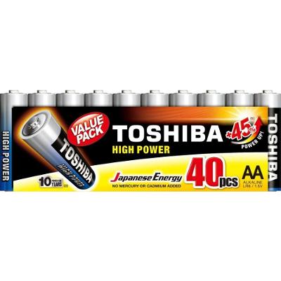 Pilha Alcalina Aa 1,5v Lr6gcp (c-40 Pilhas) Toshiba