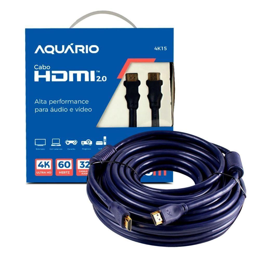 Cabo Hdmi Aquario 2.0 4k 3d 19 Pinos 15 Metros - 4k15 - 1