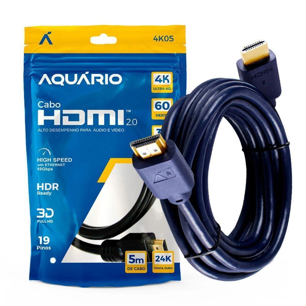 Cabo Hdmi Aquario 2.0 4k 3d 19 Pinos 5 Metros - 4k05 - 1