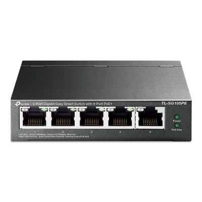 Switch Gigabit Easy Smart 10-100-1000 C- 5 Portas (sendo 4 Poe) Tl-sg105pe Smb