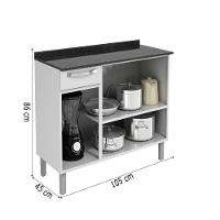 Balcão De Cozinha Itatiaia De Aço 3 Portas Com Tampo Itatiaia 1,05m Branco Branco - 4