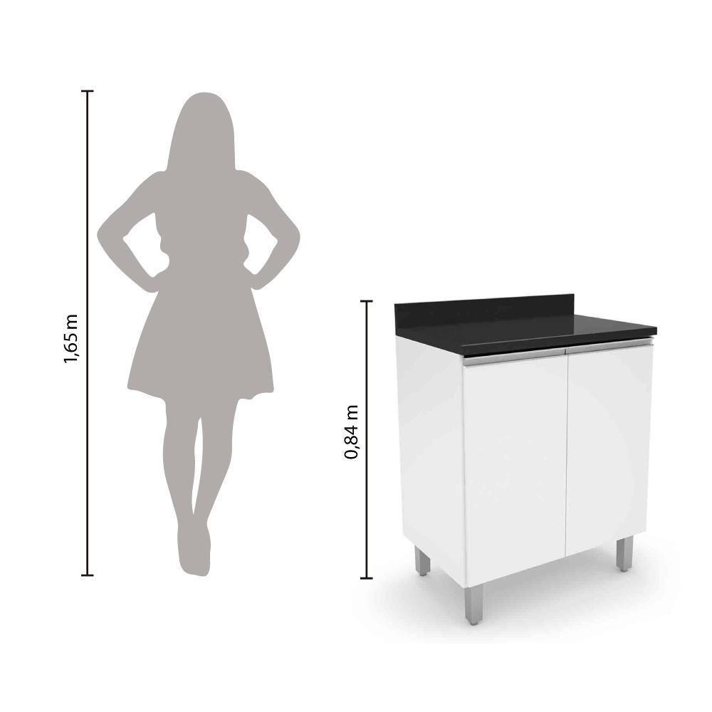 Balcão De Cozinha E Lavanderia Com 2 Portas 0,70m Top Class Branco - 2