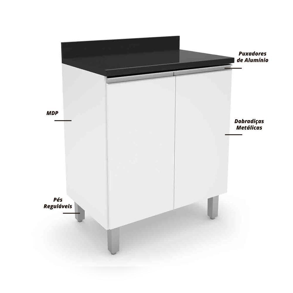 Balcão De Cozinha E Lavanderia Com 2 Portas 0,70m Top Class Branco - 5