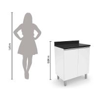 Balcão De Cozinha E Lavanderia Com 2 Portas 0,70m Top Class Branco - 2