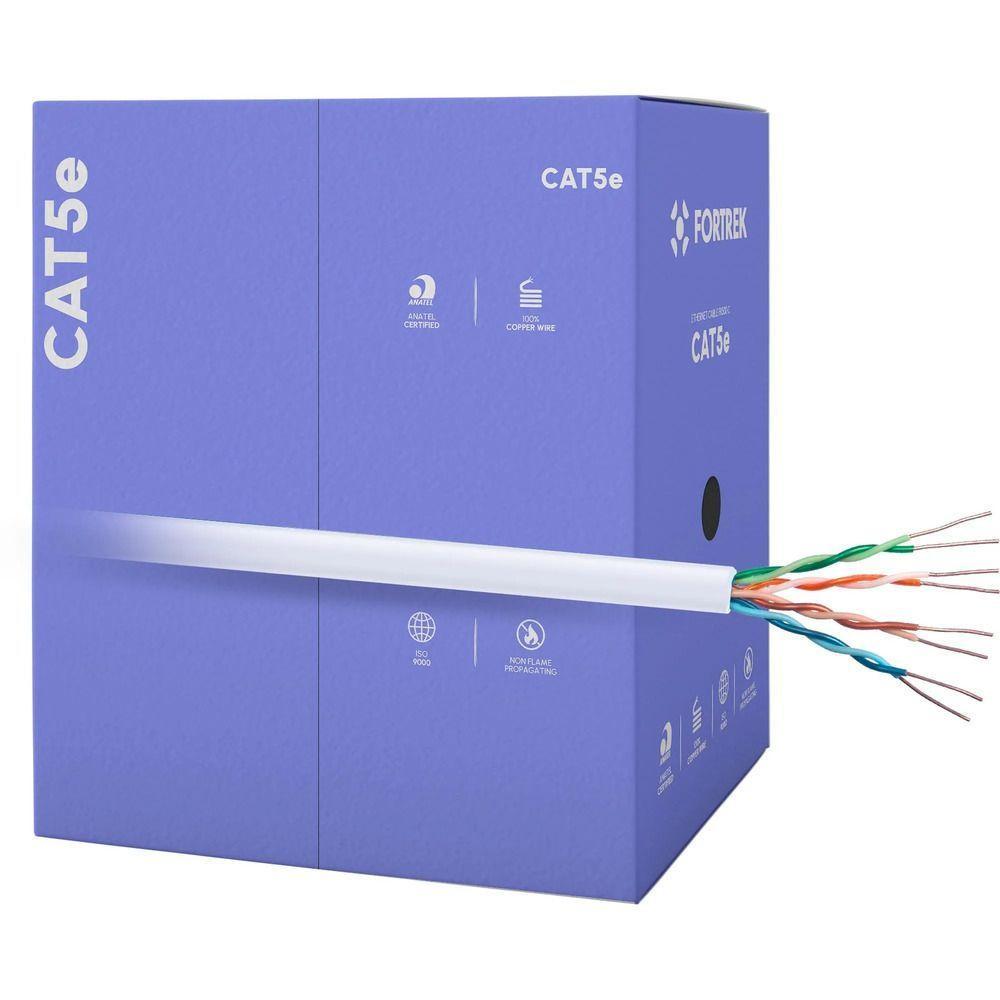 Cabo De Rede Cat5e 305m Fortrek Fk500c Cmx Branco - Cx - 305 - 1