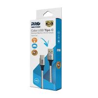 Cabo Usb Tipo C Proeletronic Causb-150c Nylon Cinza - 1,5m - 1