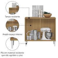 Balcão De Cozinha Buffet 2 Portas 0,84m Atacama / Grafite Isabelle Aramóveis  Atac Graf - 2