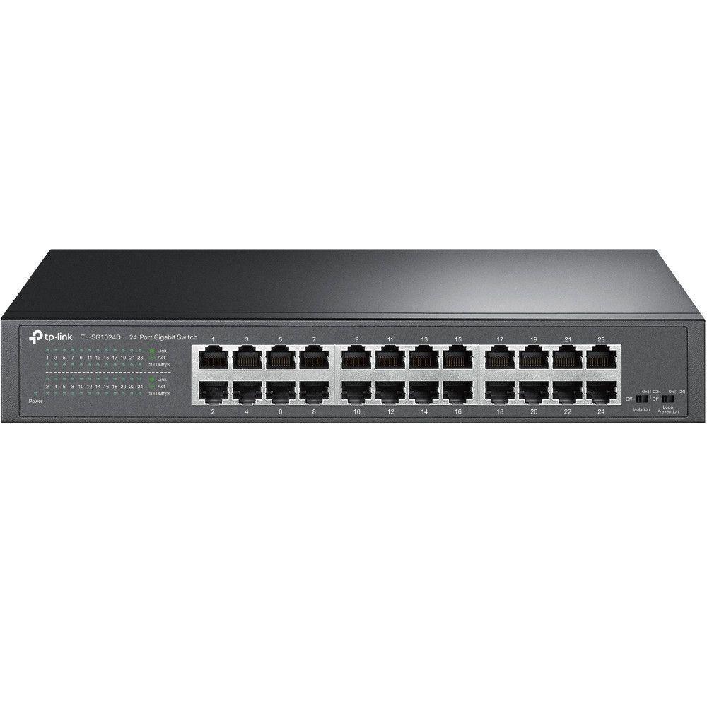 Switch Gigabit 24 Portas 10-100-1000 Mesa, Montavel Em Rack Nao Gerenciavel Tl-sg1024d - 1