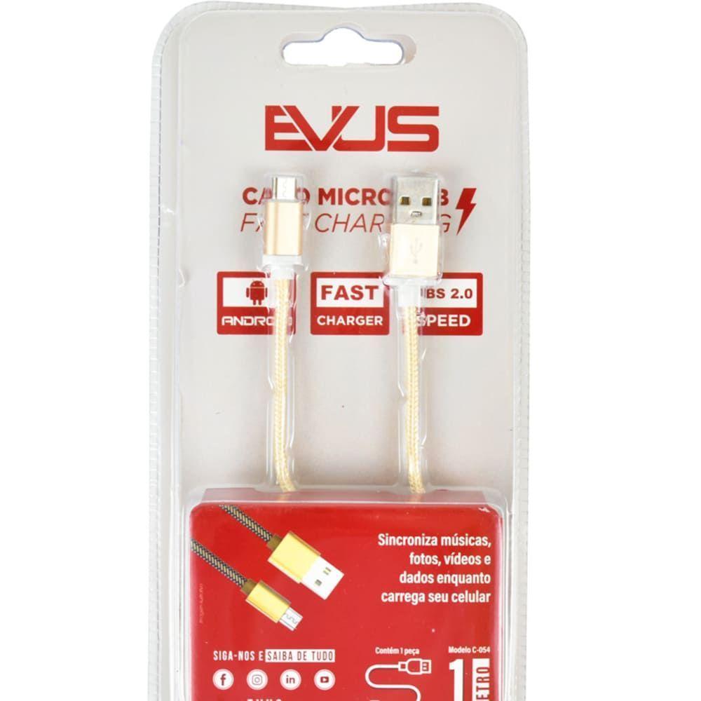 Cabo Usb Evus C-054 Fast Charge Micro Usb Gold 1,0m - 2