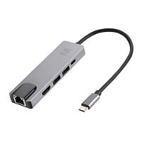 Hub Dock Multilaser Usb Tipo-c 5 Em 1 Com Hdmi 4k, Rj45 Ethernet, Usb 3.0 E Power Delivery 100w - 1