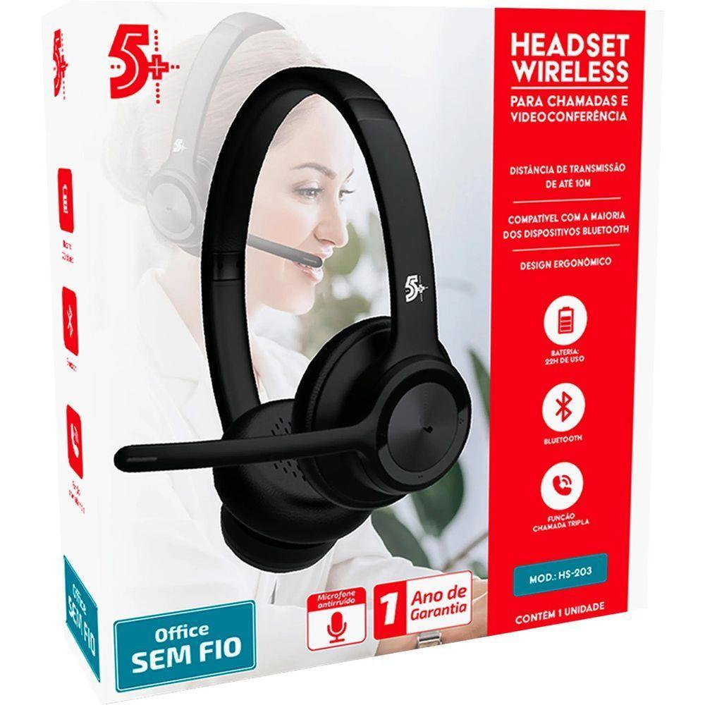 Headset Sem Fio Bluetooth Hs-203 5+ - 5