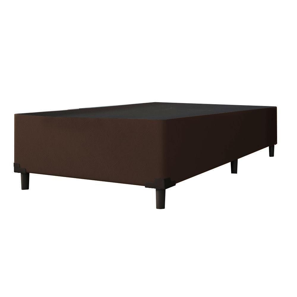 Cama Box 0,96m Com 38cm De Altura Prince Suede Marrom Marrom - 1