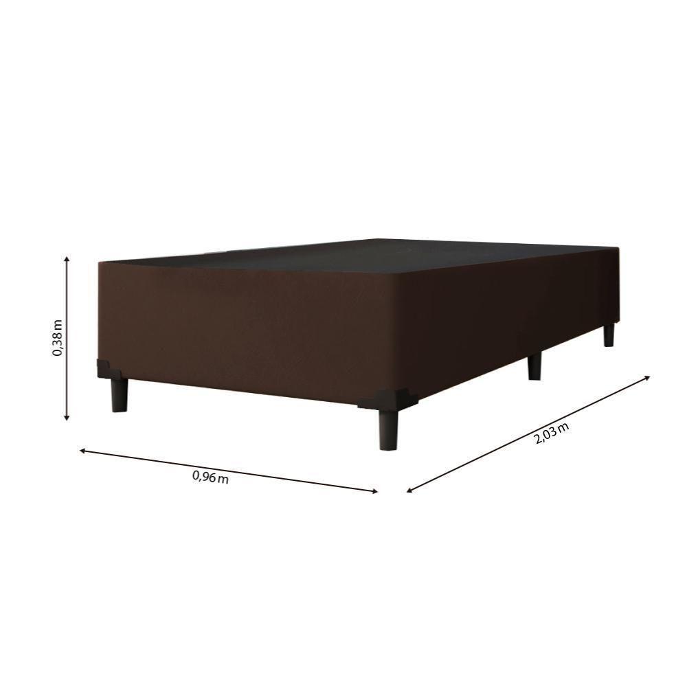 Cama Box 0,96m Com 38cm De Altura Prince Suede Marrom Marrom - 2
