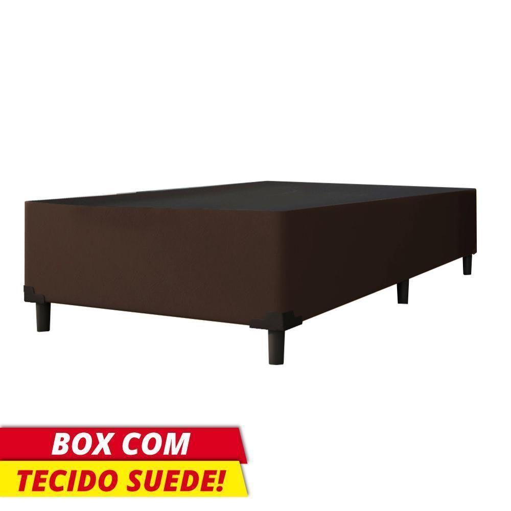 Cama Box 0,96m Com 38cm De Altura Prince Suede Marrom Marrom - 3
