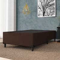 Cama Box 0,96m Com 38cm De Altura Prince Suede Marrom Marrom - 4