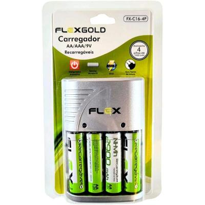Carregador De Pilhas Aa-aaa-9v Fxc164p Bivolt Flex