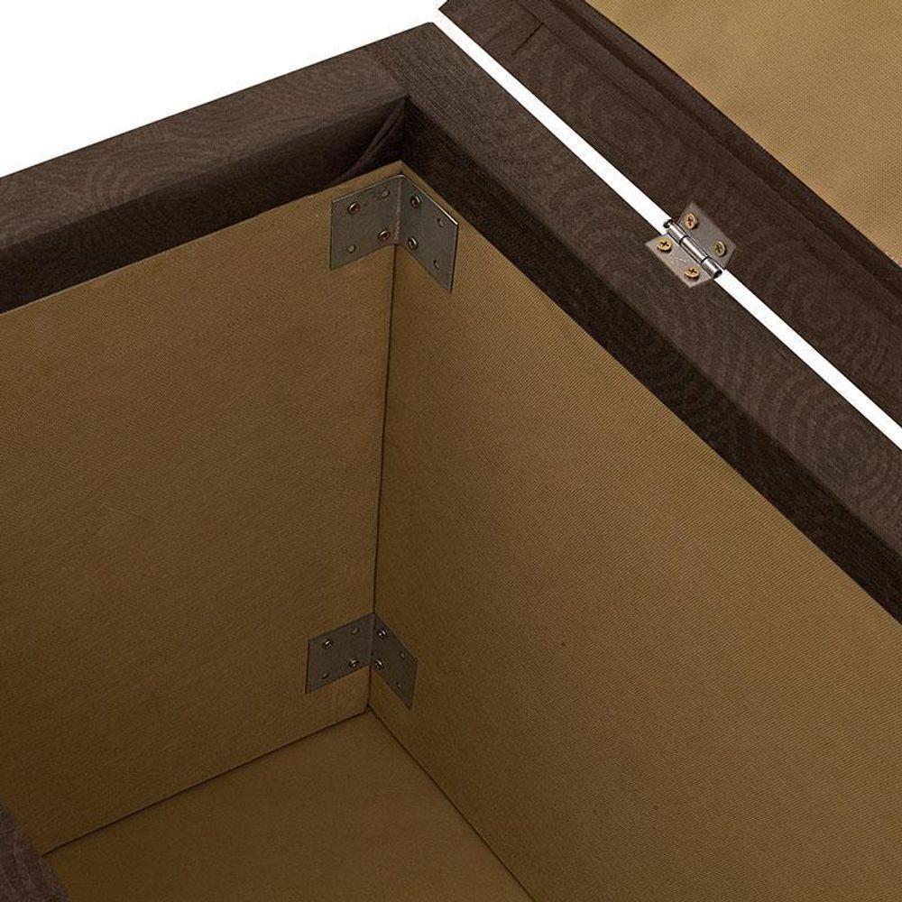 Calçadeira Com Baú Estofado Istambul Dobuê Chocolate 1,60m Chocolate - 3