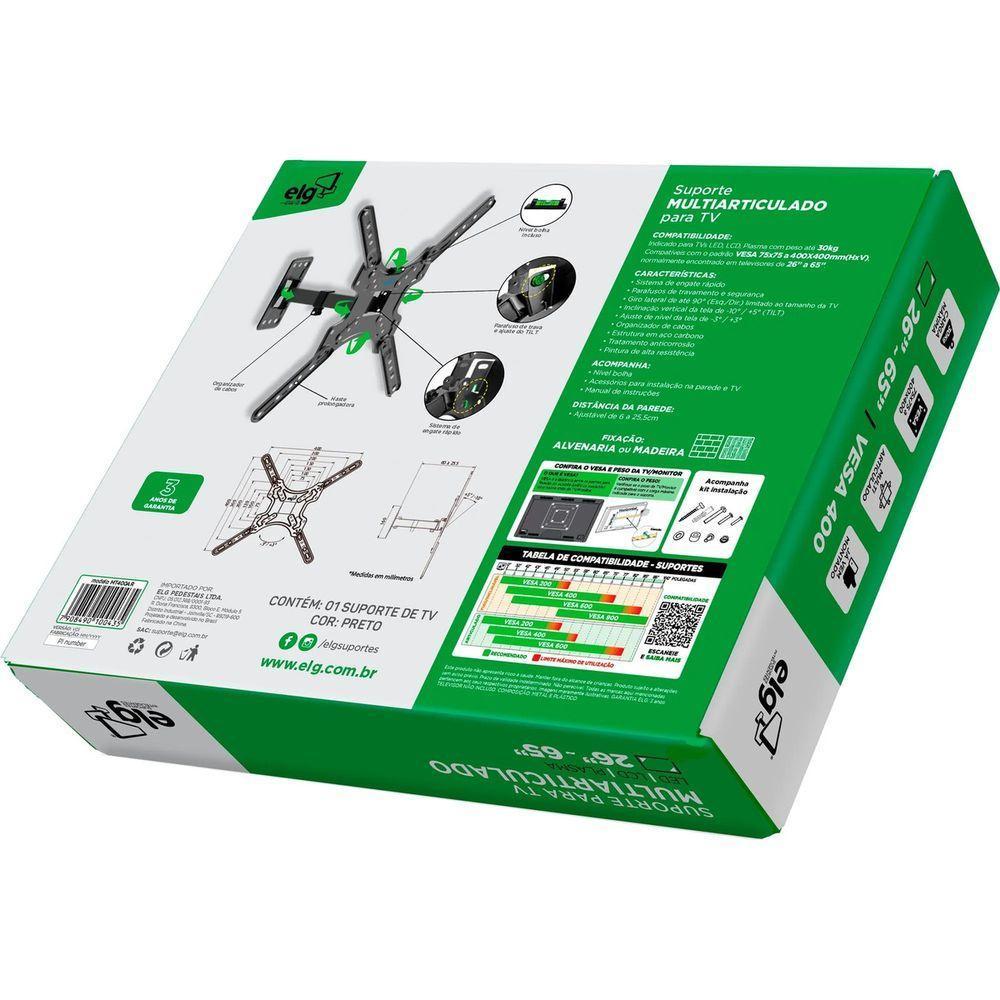 Suporte Para Tv Articulado Elg Mt400ar 26-65" Preto - 4