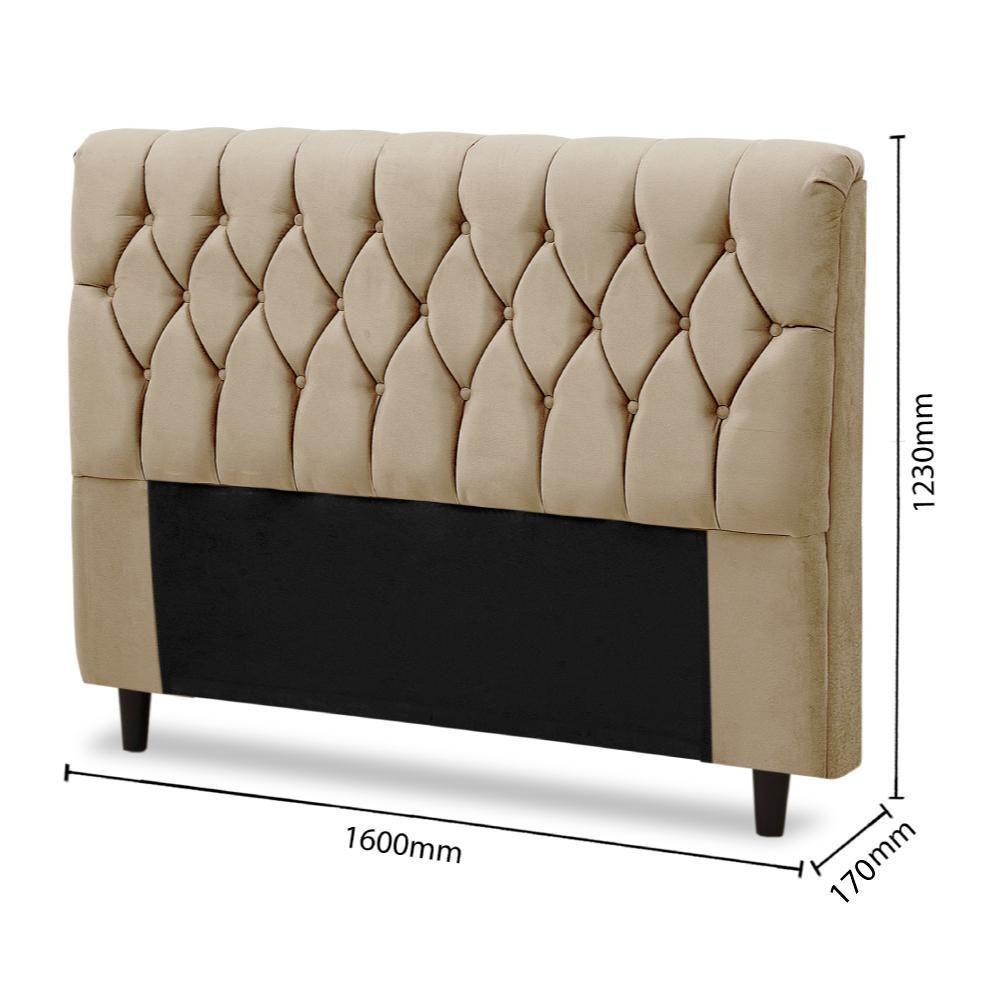 Cabeceira E Calçadeira Baú Istambul Para Cama Box Queen Bege Bege - 6