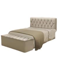 Cabeceira E Calçadeira Baú Istambul Para Cama Box Queen Bege Bege - 1