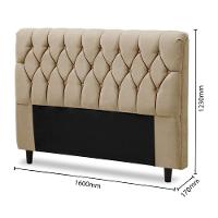Cabeceira E Calçadeira Baú Istambul Para Cama Box Queen Bege Bege - 6